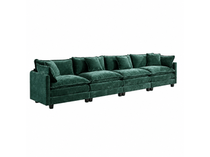 Canapé nuage 4 places moderne en chenille respirante coussins double couche vert