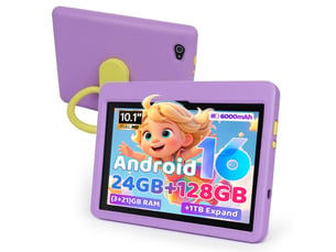 Tablette enfant 10,1 android 16 128gb violet 3+21 go wifi 6