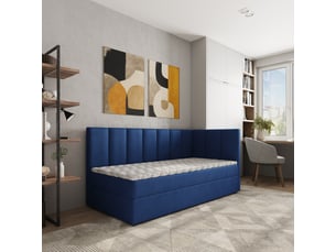 Lit avec rangement 100x200 cm <strong>MASSENO</strong> <strong></strong> coloris bleu