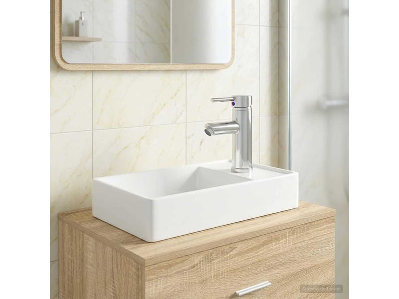  Lavabo de salle de bain avec robinet et évacuation chrome shl8560  - Conforama B