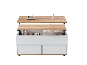 Table basse rectangulaire coloris blanc <strong></strong> <strong></strong> - 98 cmx100 cm