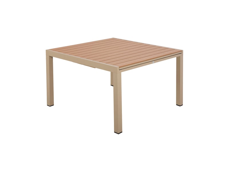 Table en alu carree extensible 120x120- 180 cm coloris bois creme - Conforama A