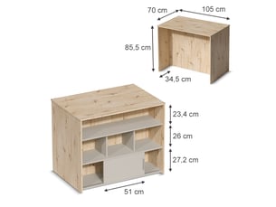 Bar coloris bois clair VICCO  - 105 cm