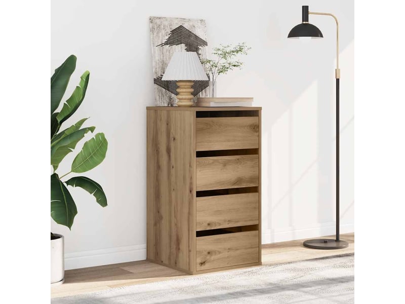  Commode chambre adulte, commode d'angle chêne artisanal 40x41x76 cm bois d'ingénierie  - Conforama B