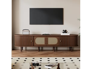 Meuble tv coloris bois foncé 180 cm <strong>HOMVRA</strong> <strong></strong>