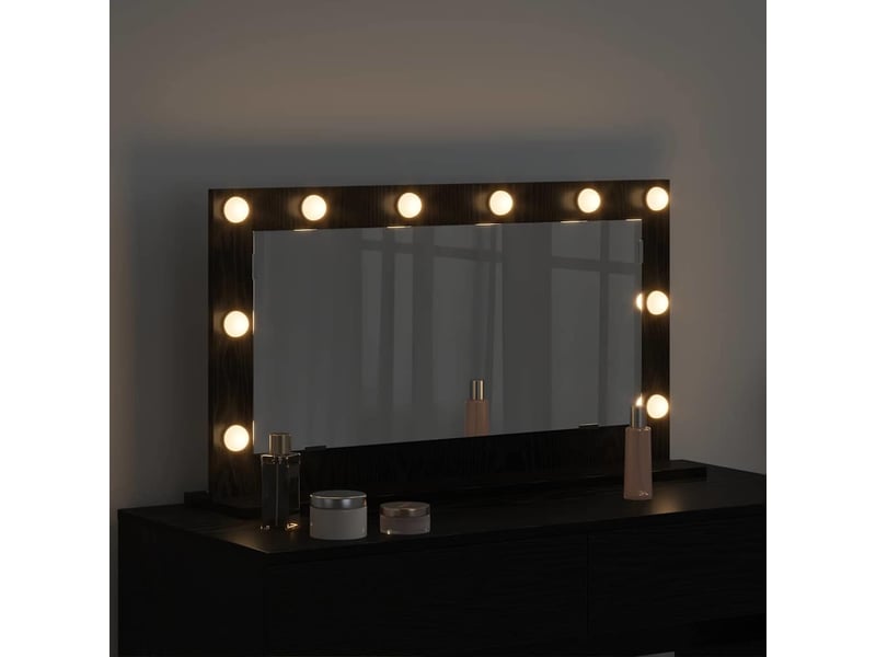  Miroir de vanité, miroir de coiffeuse chêne noir 80 x 45 x 18 cm rectangulaire cf62766  - Conforama C