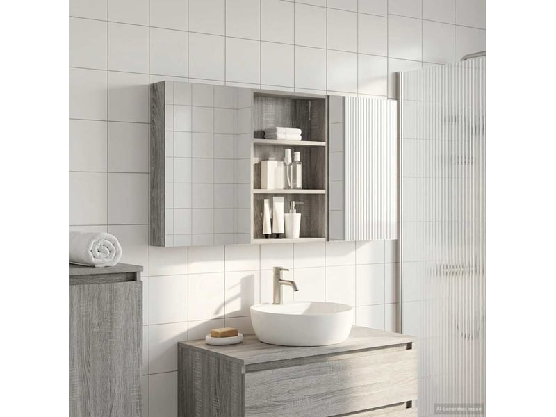  Ensemble de meubles de salle de bain 3 pcs 120x10.5x60.5 cm shl1967  - Conforama B