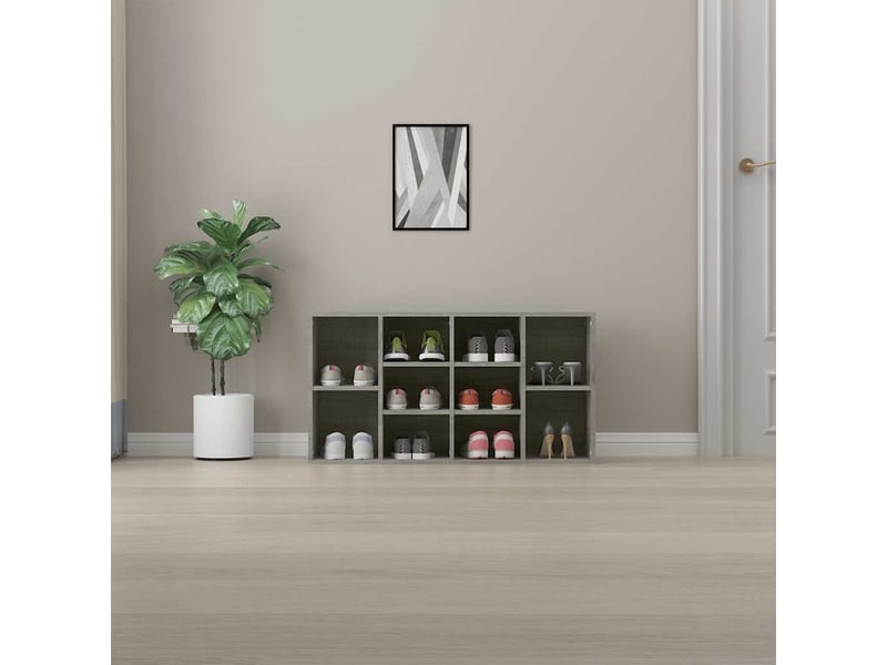  Banc à chaussures, meuble à chaussures sonoma gris 103x30x55 cm bois d'ingénierie  - Conforama C