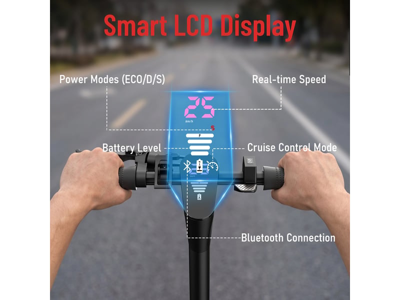  Trottinette électrique hiqis d9pro, double suspension, pneus alvéolés 10, noir  - Conforama E