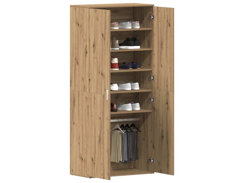  Meuble à chaussure, cabinet à chaussures 80x39x178 cm bois d'ingénierie shl9739  - Conforama C