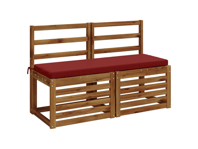  Lot de 2 coussins de banc, coussins d'assise soest 100 % polyester bordeaux cf57157  - Conforama C