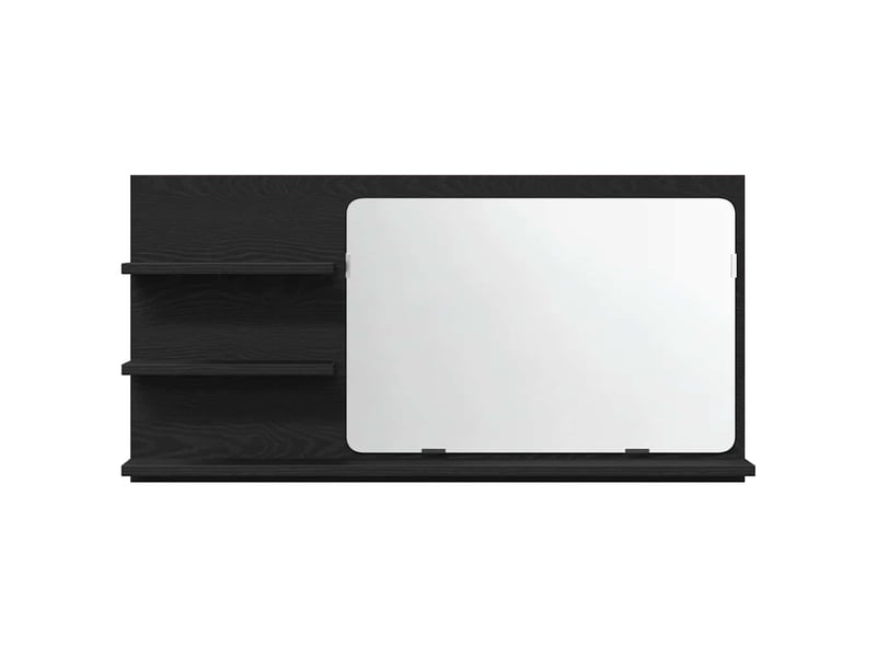  Armoire de salle de bain avec miroir en chêne noir 90x11x45cm bois d'ingénierie  - Conforama E