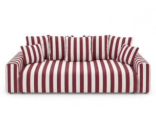 Canapé droit convertible CASANOVA  3 places Tissu orange