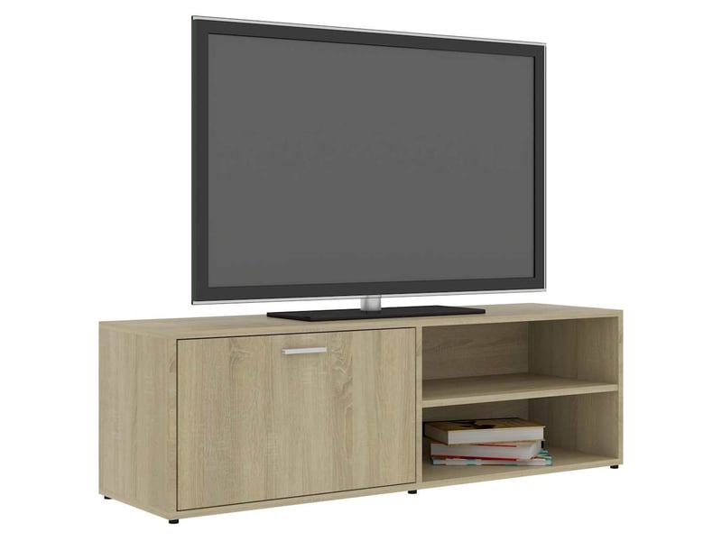  Meuble tv - banc tv - meuble de rangement chêne sonoma 120x34x37 cm bois d’ingénierie  - Conforama D