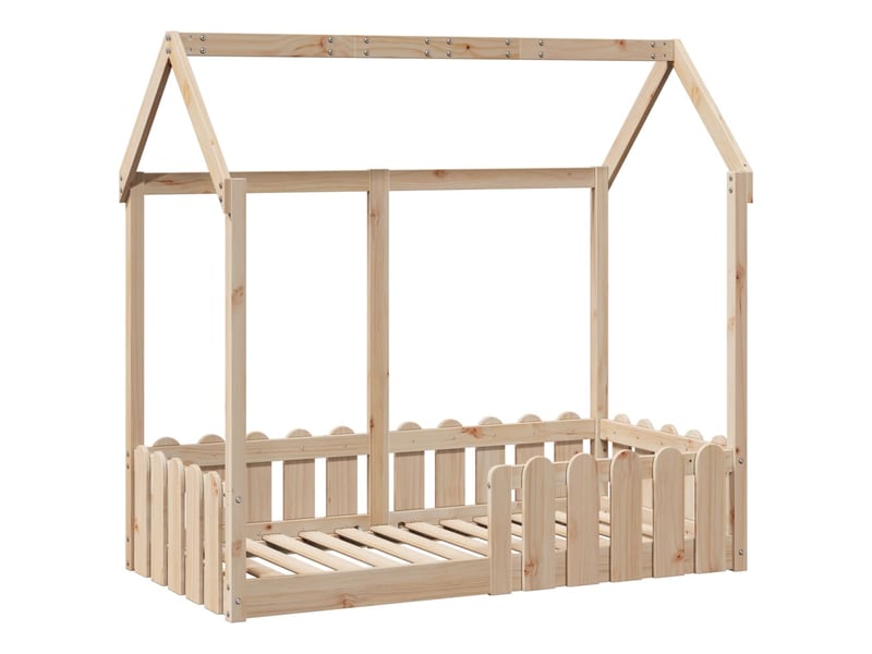  Cadre de lit d'enfants - lit jeune forme de maison sans matelas pin massif  - Conforama C