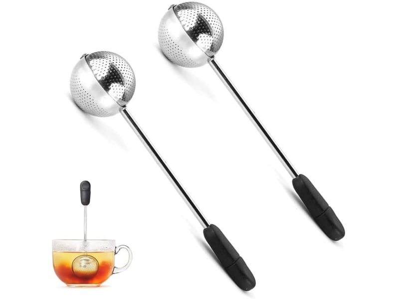  Boule à thé rotative cuillère-filtre à thé en acier inoxydable poignée ergonomique filtre à thé innovant et astucieux (argent (boîte de 2)) QA003887 - Conforama A