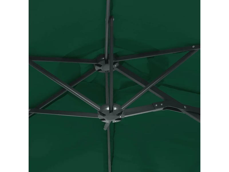  Parasol de jardin double tête carré 316 x 145 cm protection uv facile à manœuvrer en polyester vert 02_0047386  - Conforama E