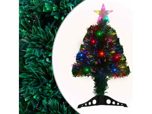 Sapin de noël - arbre de noël pré-éclairé avec support et led 64 cm fibre optique