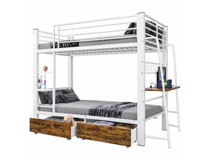 Lit superposé 90x200 cm   IKSETERA TRADING LTD coloris blanc