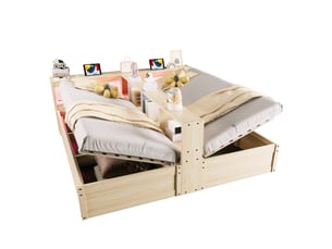 Lit coffre 90x200 cm coloris bois clair