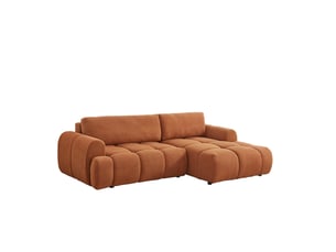 Canapé nuage convertible 4 places en tissu bouclette marron palms