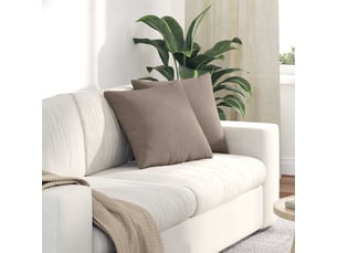 Lot de 2 coussins de canapé, coussins décoratifs tissu taupe 45 x 45 cm cf58956