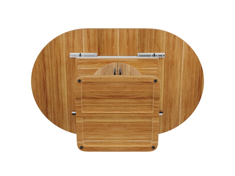  Table extensible avec rangement intégré pour salle à manger en mdf 118-158×118×76 cm marron foncé  - Conforama D