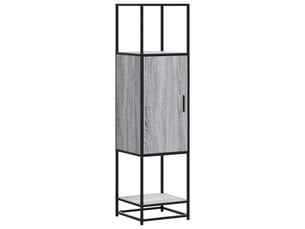 Buffet haut - bahut - meuble de rangement sonoma gris 35,5x35x139 cm bois d'ingénierie métal