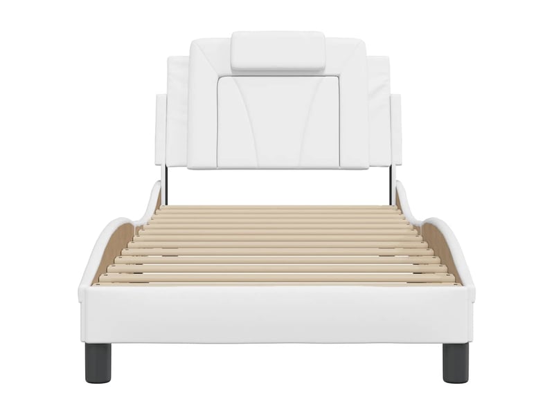  Lit simple- lit adulte -  cadre de lit viana sans matelas blanc 90x200 cm similicuir  - Conforama C