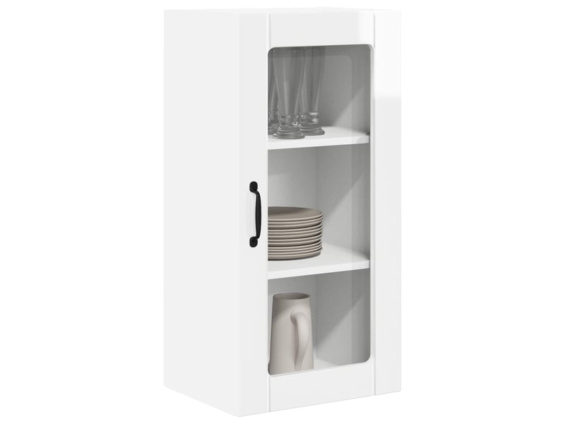 Meuble mural de cuisine, cabinet en verre mural 2 pcs blanc brillant shl7888 - Conforama C