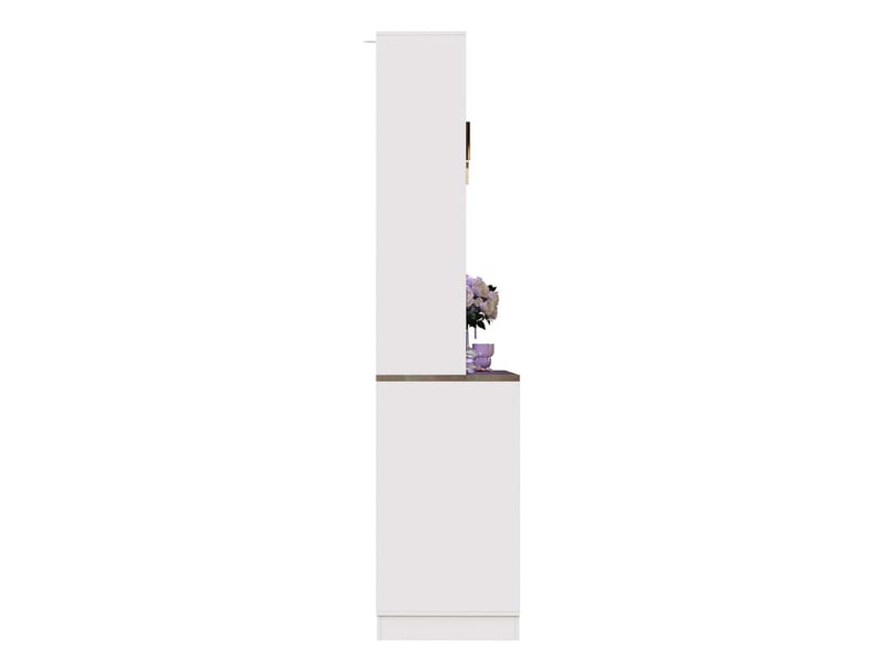 Buffet de cuisine 120x36x180 cm, 6 portes 2 tiroirs avec armoire à vin, led, blanc  - Conforama W