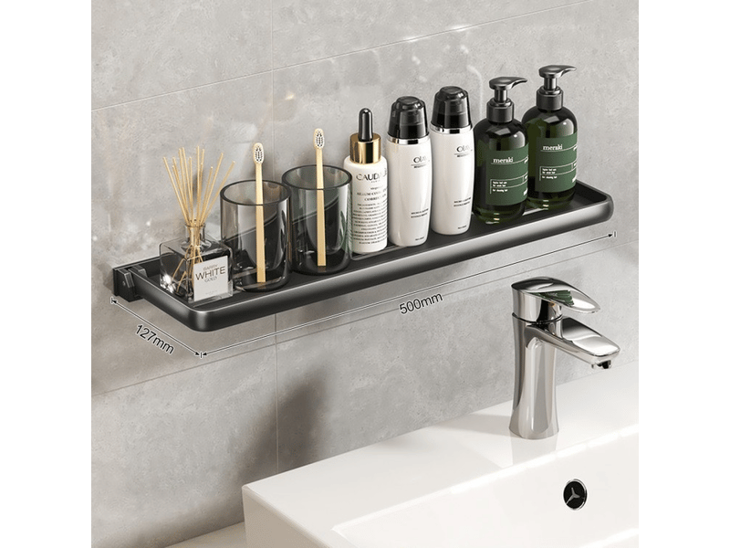  Étagère murale pliable pour salle de bain, cuisine et camping-car, gris acier, 50 cm  - Conforama D