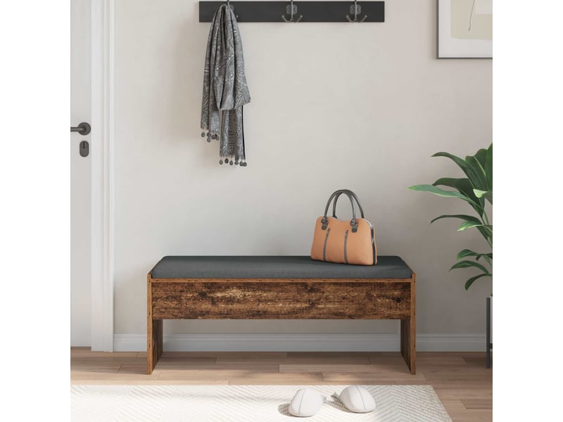  Banc d'entrée, banc interieur avec coussin bois ancien 103x38x40 cm  - Conforama D