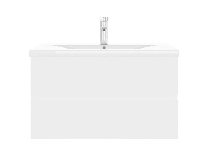  Armoire d'évier avec lavabo intégré blanc bois d'ingénierie shl2087  - Conforama D