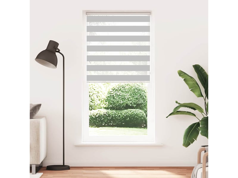 Store zèbre, store de fenêtre gris clair largeur du tissu 90,9 cm polyester cf48533 - Conforama A