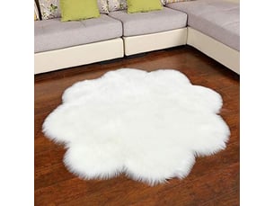 (blanc, 60 x 60cm)cozy sensation comme véritable laine tapis en fourrure synthétique, fluffy soft longhair décoratif coussin de chaise canapé natte