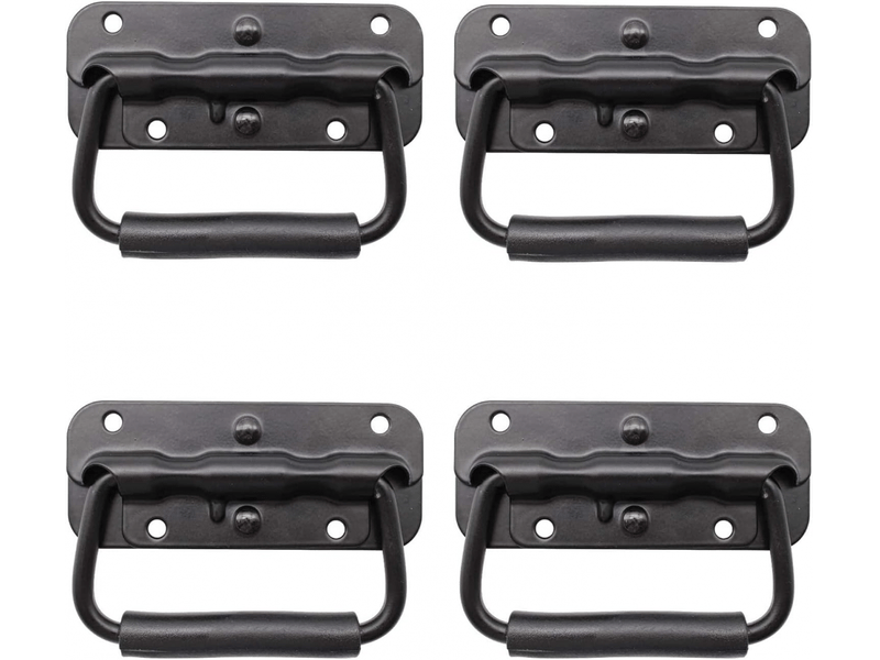 4 pièces poignées pliantes métalliques noires avec ressort, poignées de remplacement pour caisse à outils - Conforama A