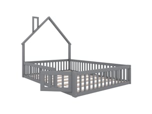 Lit cabane 140x200 cm LUHOMFU   coloris gris