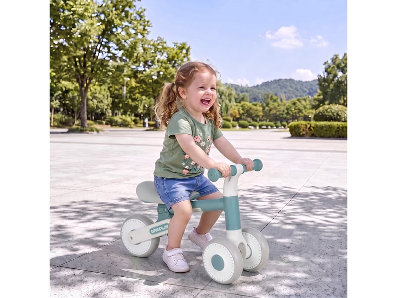  Draisienne bébé 1-2 ans pliable, siège réglable, direction limitée à 135°, pneus eva silencieux, 52x23x36,5cm, bleu  - Conforama D