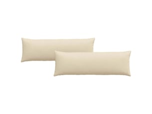 Lot de 2 coussins de canapé, coussins décoratifs tissu crème 120 x 40 cm cf58806