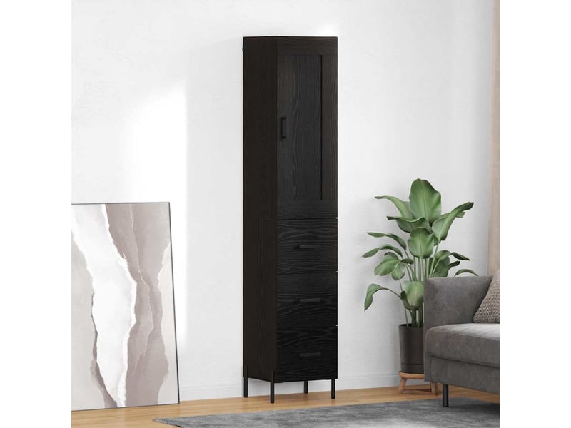  Buffet - haut armoire chêne noir 34,5 x 34 x 180 cm bois d'ingénierie  - Conforama B