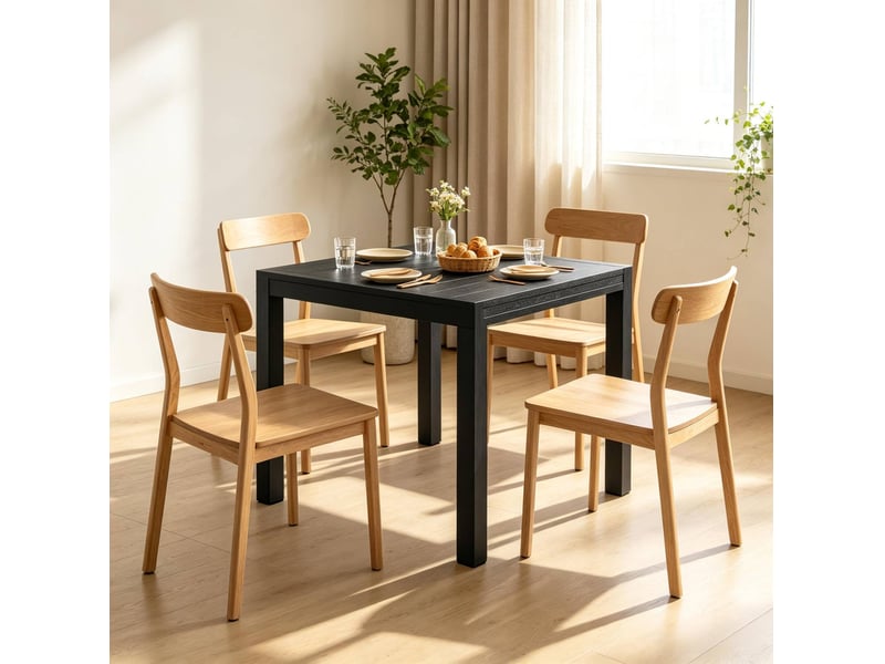  Table de jardin extensible en aluminium noir 80 à 160 cm, pour 4 à 6 personnes  - Conforama B