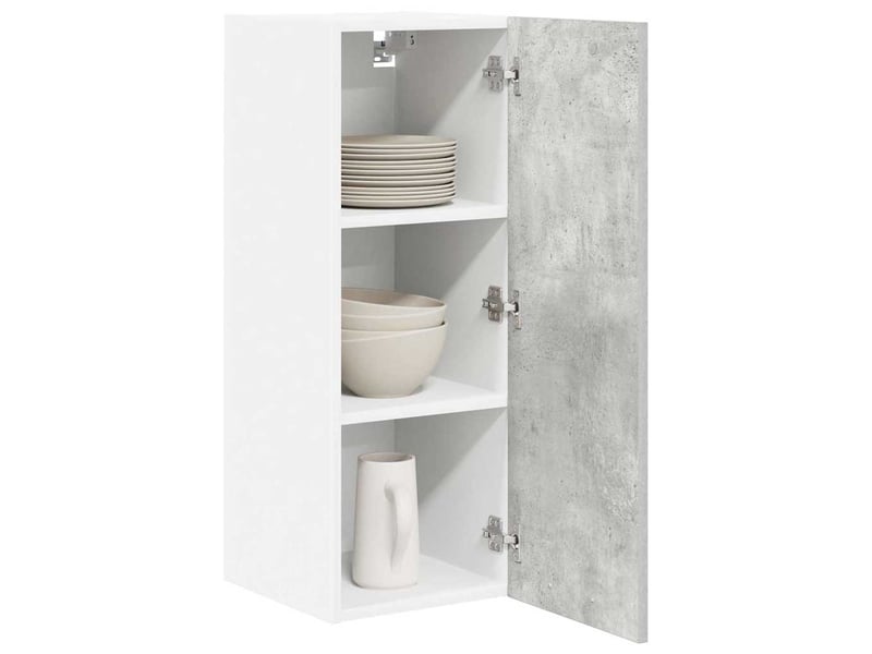  Meuble de rangement, armoire suspendue gris béton et blanc 30x31x80cm  - Conforama C