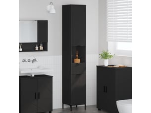 Cabinet de salle de bain, armoire salle de bain noir 31,5 x 33 x 190 cm cf65394