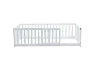 Lit simple 90x200 cm <strong>MERAX</strong>  <strong>lit enfant blanc</strong> coloris blanc