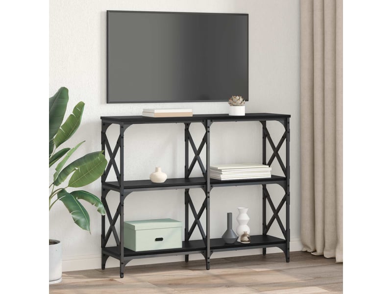 Table de chevet - table console chêne noir 100 x 28 x 80,5 cm bois d'ingénierie - Conforama C