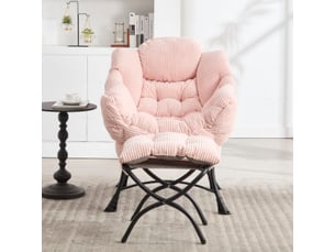 Fauteuil fixe <strong>OKMYHOME</strong> <strong></strong> Velours côtelé rose vendu A l'unité
