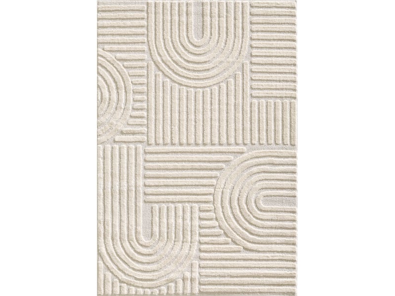 Tapis à relief lena crème 160x230cm ART1602301121CREAM - Conforama A
