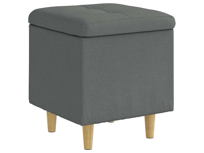  Ottoman, repose pied salon avec rangement gris foncé 40x40x45 cm tissu  - Conforama A