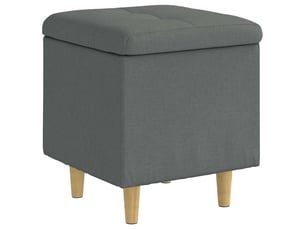 Ottoman, repose pied salon avec rangement gris foncé 40x40x45 cm tissu